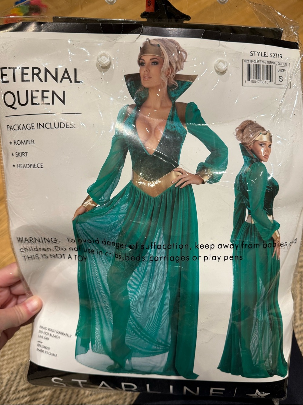 Medusa Eternal Queen Green Maxi Dress with Gold Accents Halloween Costume